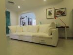 a white couch in a room