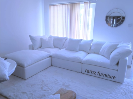 a white couch in a room