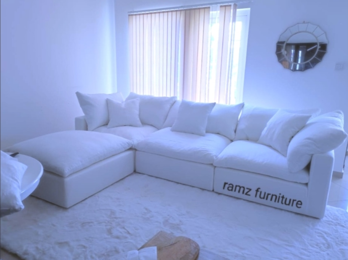 a white couch in a room