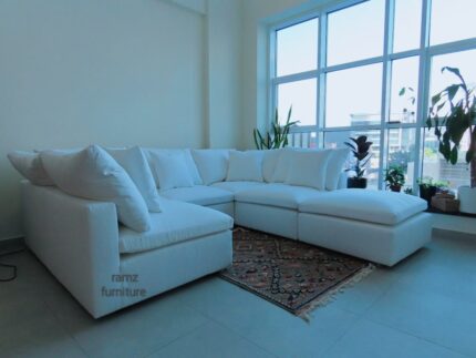 a white couch in a room