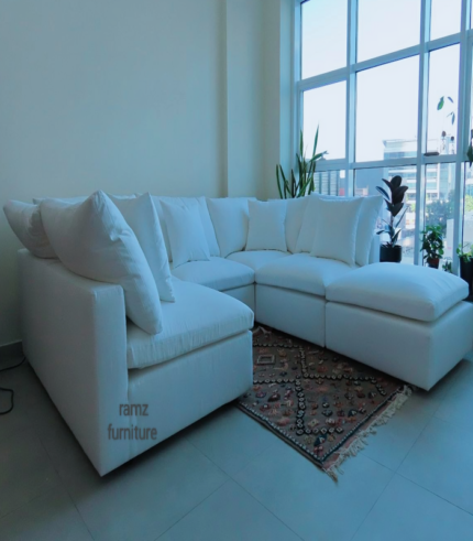 a white couch in a room