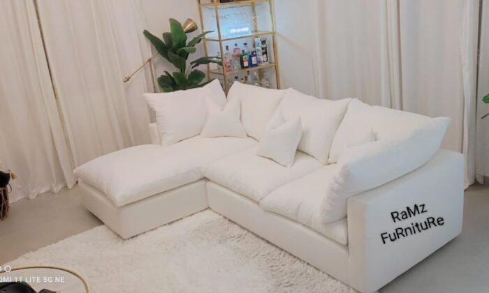 a white couch in a room