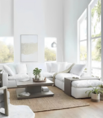 Modern White L-Shaped Sectional Sofa