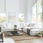 Modern White L-Shaped Sectional Sofa
